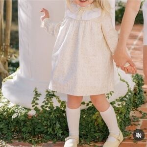 Edgehill Collection Cream Floral  Dress Size 6 Little Girls 100% Cotton